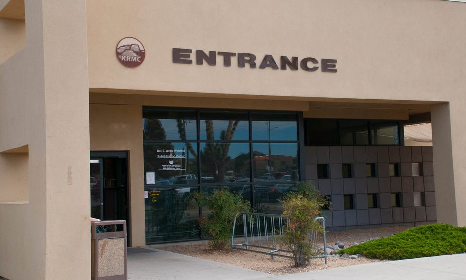 Entrance to Del Webb Wellness Center building 