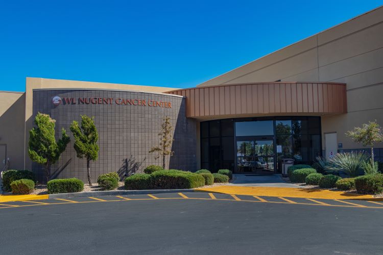 Outside view of the entrance to WL Nugent Cancer Center