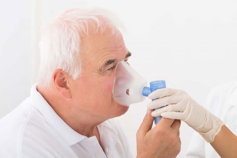 man using respiratory tool